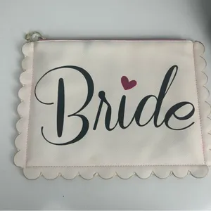 Kate Spade Bride, Mrs, wifey gift bundle of clutch, hat, luggage tag and earrings thumbnail 3