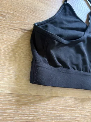 Adidas Black Sports Bra with White Logo thumbnail 4