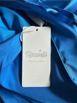 Monvelli Satin Maxi Slip Dress Blue Size 4 NWT thumbnail 9