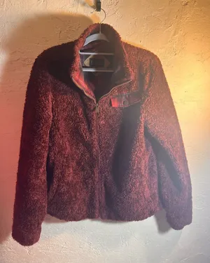 Pendleton Women's Burgundy Sherpa Zip Jacket M thumbnail 1