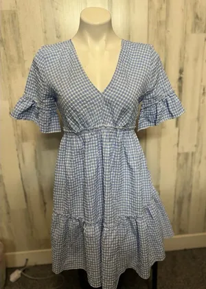 Blue flare dress Blue thumbnail 1