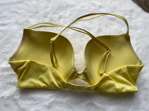 Women's Very Sexy Push-Up Lace Trim Bra Yellow, 34D thumbnail 5