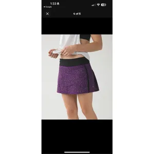 Lululemon Purple Speckled Athletic Skort Size 6 Built-In Shorts Zipper Pocket thumbnail 2