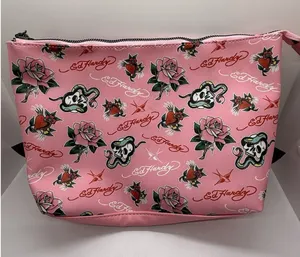 ED HARDY PINK Cosmetics Toiletries Travel Bag Makeup NWT thumbnail 1