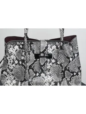 ALDO Black White Snakeskin Print Tote Bag Black Lining thumbnail 4