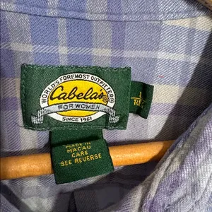 Cabela's Preppy Purple and Gray Plaid Button Down Shirt Women’s 100% Cotton thumbnail 2