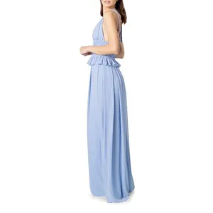 DRESS THE POPULATION Athena Halter Neck Gown in Periwinkle Size Small thumbnail 12
