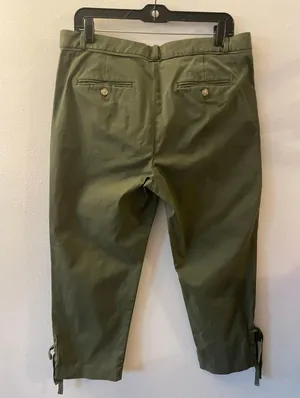 Banana Republic Olive Green Petite Cropped Pants 12P thumbnail 6