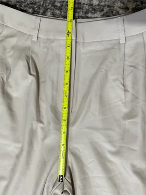 Commense NWT Women’s Sz M Light Beige Wide Leg High Waist Pleated Pants Trousers thumbnail 8