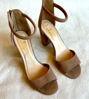 Lulu’s Faux Suede Ankle Strap High Heel Sandals thumbnail 1