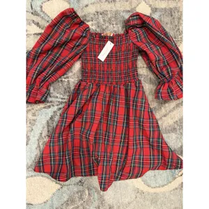 Audrey Parks Francesca's Effie Tartan Plaid Smocked Mini Dress XS NWT $70 thumbnail 16