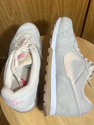 Nike Women's Suede Lace-Up Sneakers in Light Pink/Off-White thumbnail 4