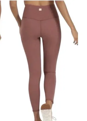 Vuori Rib‎ Studio Leggings Mahogany Brown High Rise Ribbed Waistband Yoga Pants thumbnail 1
