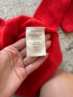 Sézane red cardigan sweater thumbnail 5