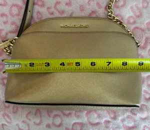 Michael Kors Emmy Saffiano Gold Women's Crossbody Bags thumbnail 7