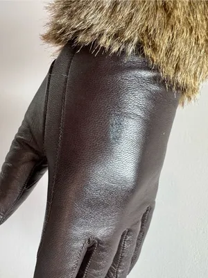 Club Monaco Women’s Chocolate Brown Leather Wool Cashmere Gloves Size Small thumbnail 8