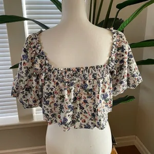 Altard State Floral Puffy Sleeve Blouse Womens Xs thumbnail 10