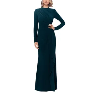 Betsy & Adam Womens Long-Sleeve Dress with Slit A25412 Pine Green 6 thumbnail 7
