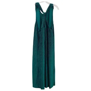 Anthropologie Maeve Twist-Back Velvet Holly Green Sleeveless Midi Dress thumbnail 9