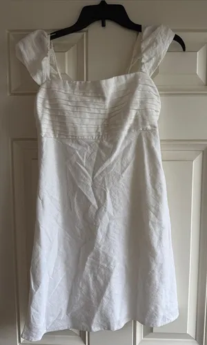 Abercrombie & Fitch White Textured Sundress thumbnail 1