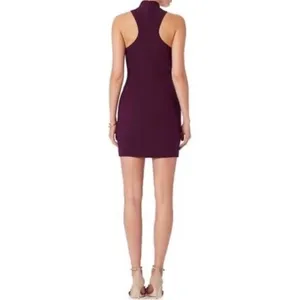 Cinq à Sept Jax Cutout Plum Mock Neck Bodycon Dress ASO Isabelle Lightwood 4 thumbnail 3