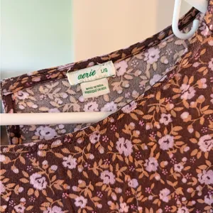 Aerie Floral Brown Maxi Dress thumbnail 2