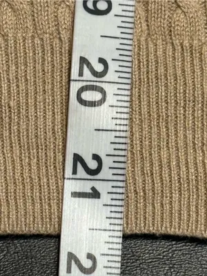 Brooks Brothers 346 Silk Cashmere Cable Knit Polo Sweater Tan M thumbnail 11