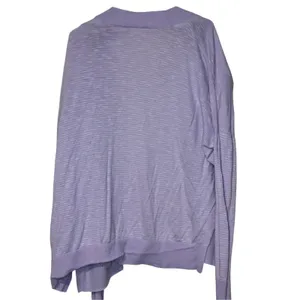Gap Womens Sweater Open Cardigan Long Sleeve Lavender White Striped Slub Large thumbnail 9