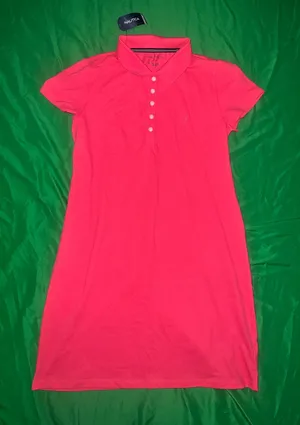 NWT Nautica Pink short-sleeve polo dress Size Large thumbnail 1