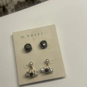 NWT M. Haskell Pierced Earrings Rhinestone thumbnail 3