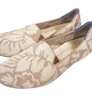 Rothy’s Retired Lily Cream Loafer Fabric Round Toe Ballet Flat Size 8.5 thumbnail 1