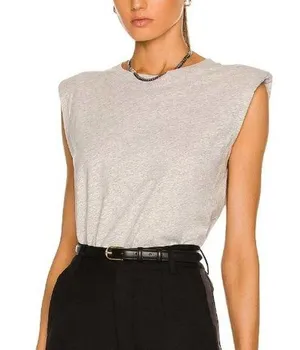 NWT IRO Tarika Sleeveless Crewneck Top Padded Shoulder Size XS Organic Cotton thumbnail 1