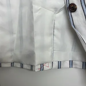 A New Day Blue & white White Linen Pinstripe Blazer thumbnail 7