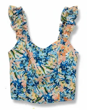Abercrombie Flutter Sleeve Floral Tank Top thumbnail 1