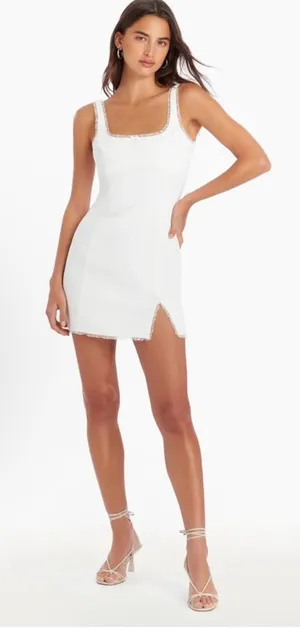AMANDA UPRICHARD VALETTA DRESS Ivory Sz S NWT $238 thumbnail 1