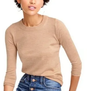 J.Crew Merino wool Tippi sweater Light Brown Lightweight NWT Women’s Medium thumbnail 1