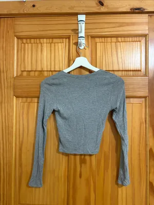 Nordstrom Active USA Size Small Grey Ribbed Long-Sleeve Shirt thumbnail 4