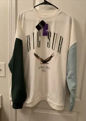Big Sur Issac Morris LTD. ADULT Sweatshirt Size XXL Off-White Colorblock thumbnail 1