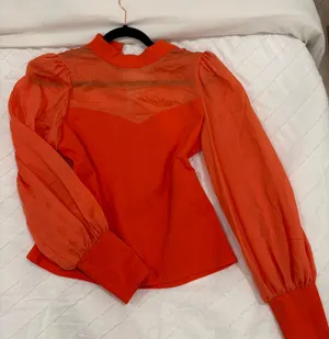 Orange Organza Top thumbnail 1