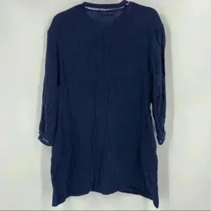 ZARA‎ Navy Lace Insert V-Neck Tunic Top Size XS thumbnail 6