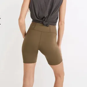 MWL by Madewell Form High-Rise 7" Biker Shorts in Kale Green Medium thumbnail 3