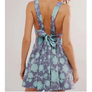 Free People Women's Meet Me In Maui Floral Printed Mini Dress Size Large NWT thumbnail 6
