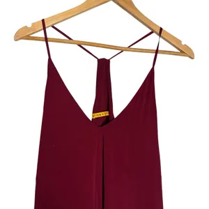 Alice + Olivia Red Sleeveless V-Neck Racerback Silk Cami Mini Dress Size ? thumbnail 3