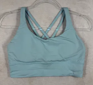 Lululemon Free to Be Serene Bra Blue‎ Linen Size 8 W2AV0S Strappy Yoga Sport Bra thumbnail 1