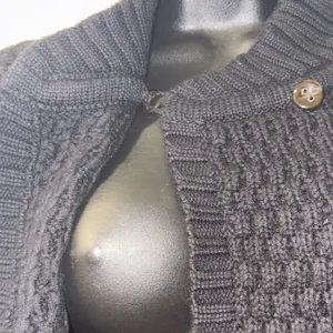 Eddie Bauer Black Textured Cardigan Large heavy weight thumbnail 5