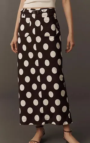 Maeve Colette Belted Polka Dot maxi skirt thumbnail 1
