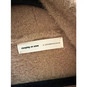 Anthropologie Sleeping On Snow Tan Open Cardigan Wool Alpaca Blend Soft Warm XS thumbnail 2