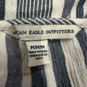 Women’s American Eagle 🦅 Outfitters Nautical Striped Open Back Romper Sz Medium thumbnail 10
