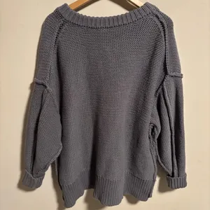 Free People Alli V-neck oversized Sweater Gray- Size XS thumbnail 6