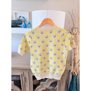 Unbranded Rabbit Embroidery‎ Short Sleeve Sweater Women Yellow Size M thumbnail 3